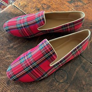 J Crew women’s Tartan Smoking Slippers size 8 NIB